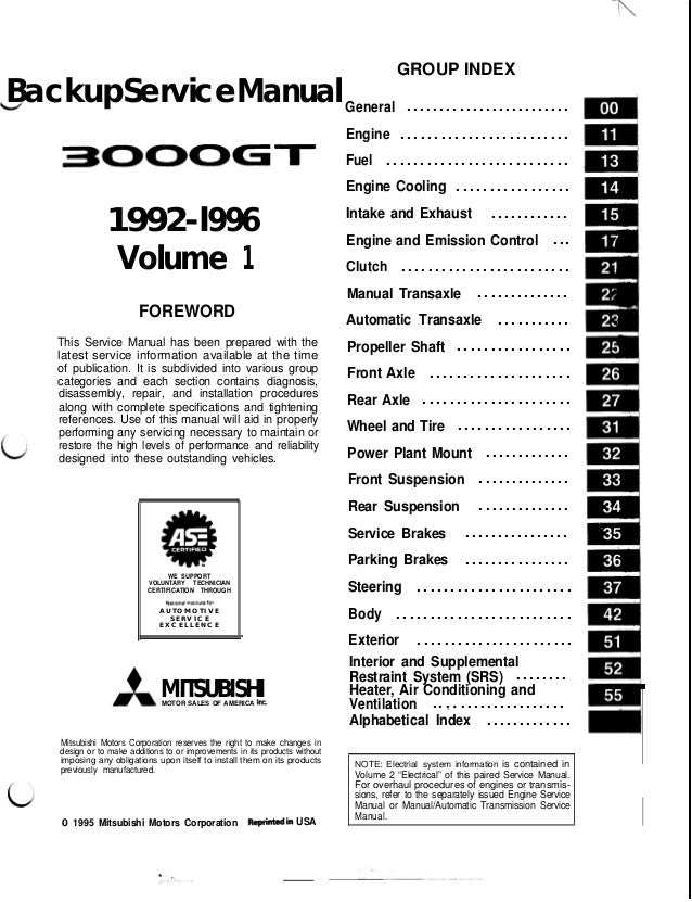 1998 mitsubishi 3000gt owners manual