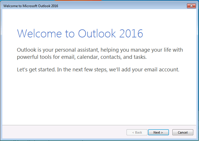 manual setup of additional server types missing outlook 2016