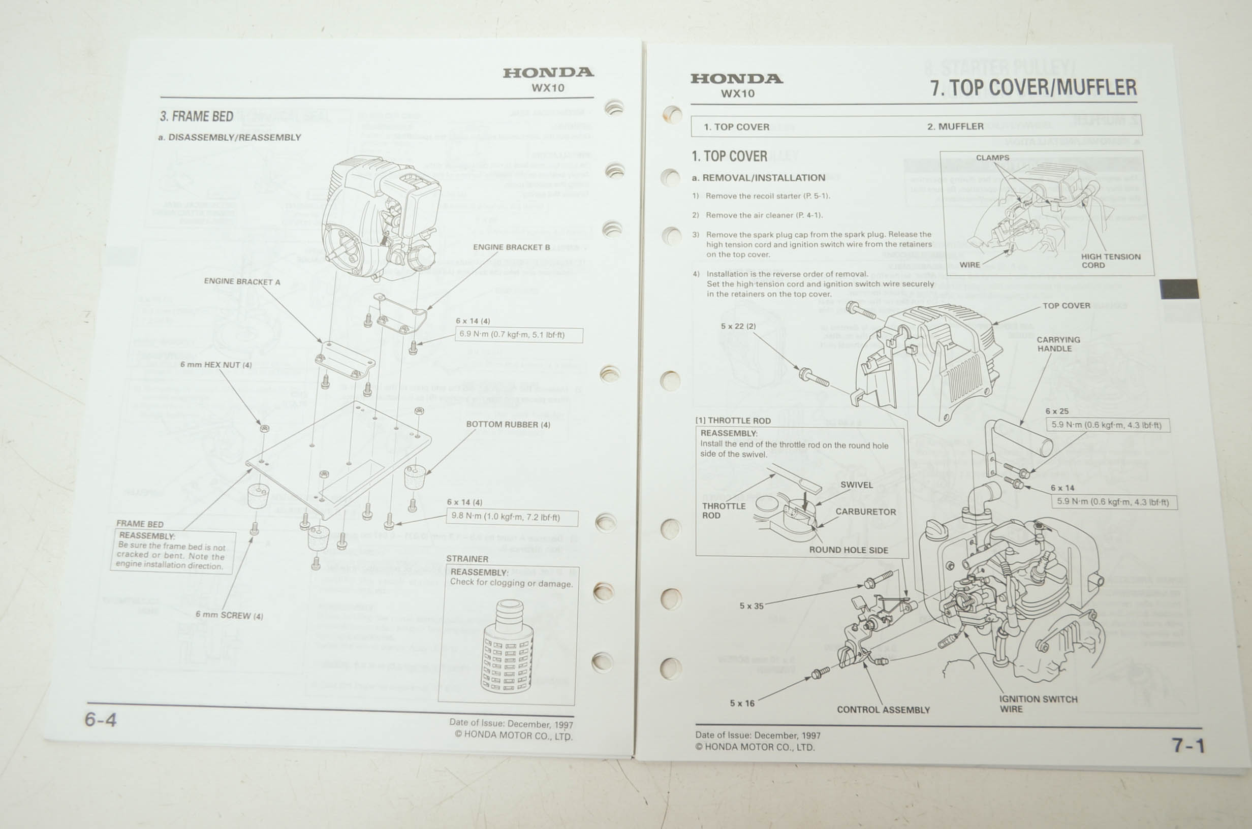 honda wx10 water pump parts manual