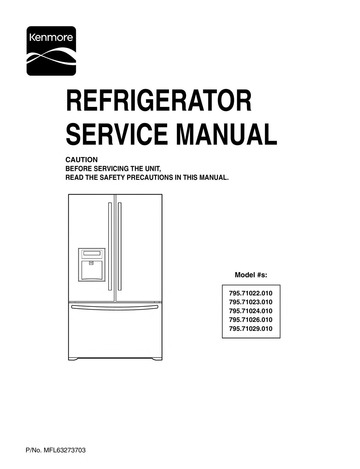 kenmore fridge 596.78333800 operation manual