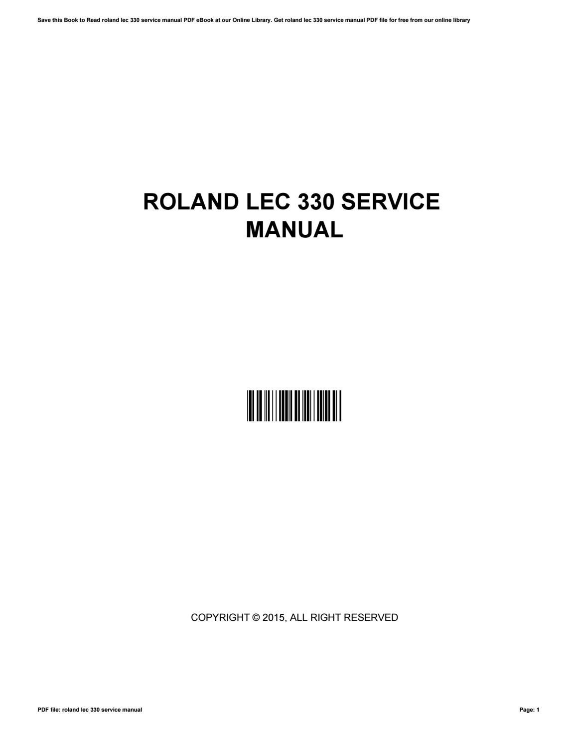 roland sde 330 service manual