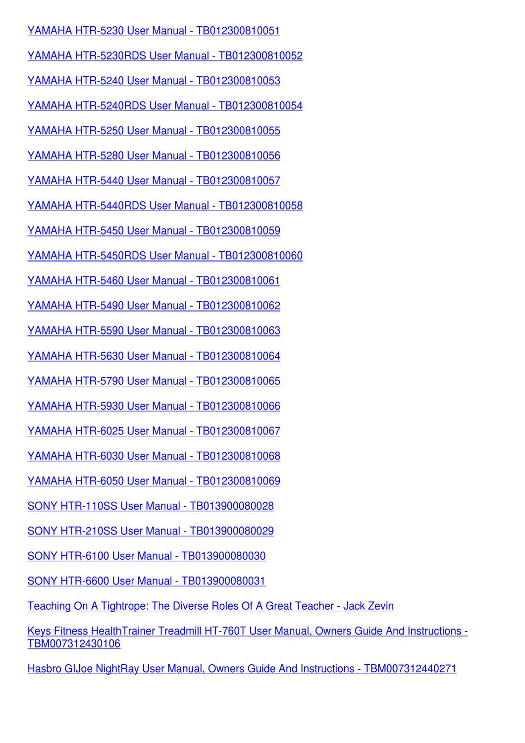 yamaha htr 5630 receiver manual