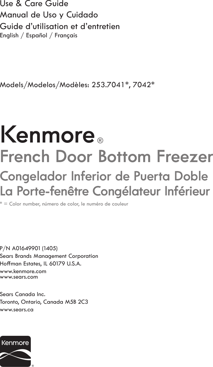 kenmore fridge 596.78333800 operation manual