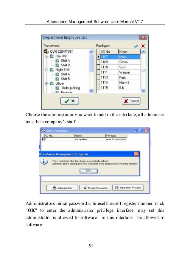 attendance management program user manual