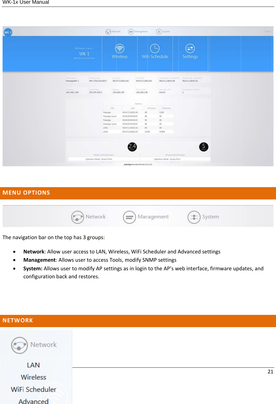 pakedge wk-1 user manual