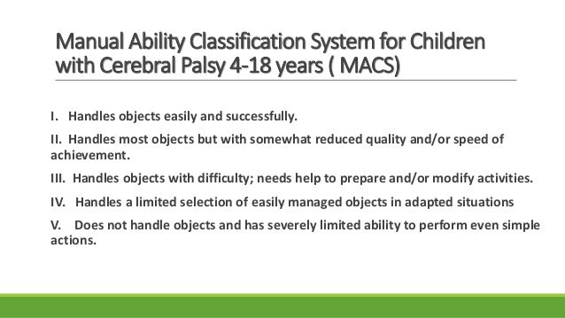 macs manual ability classification system level