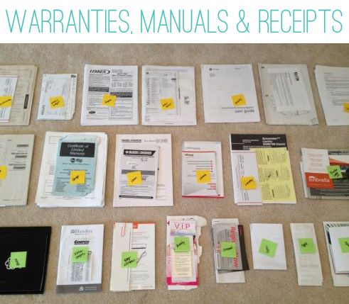 filing system manual receipt warranty