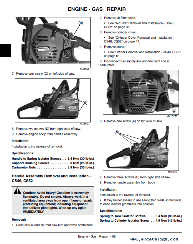 john deere cs52 service manual