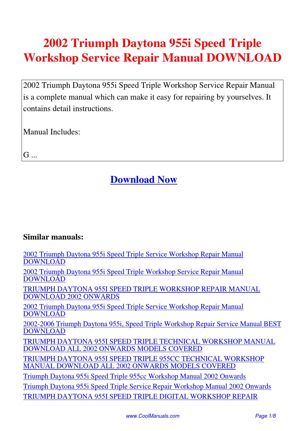 triumph daytona 955i service manual download