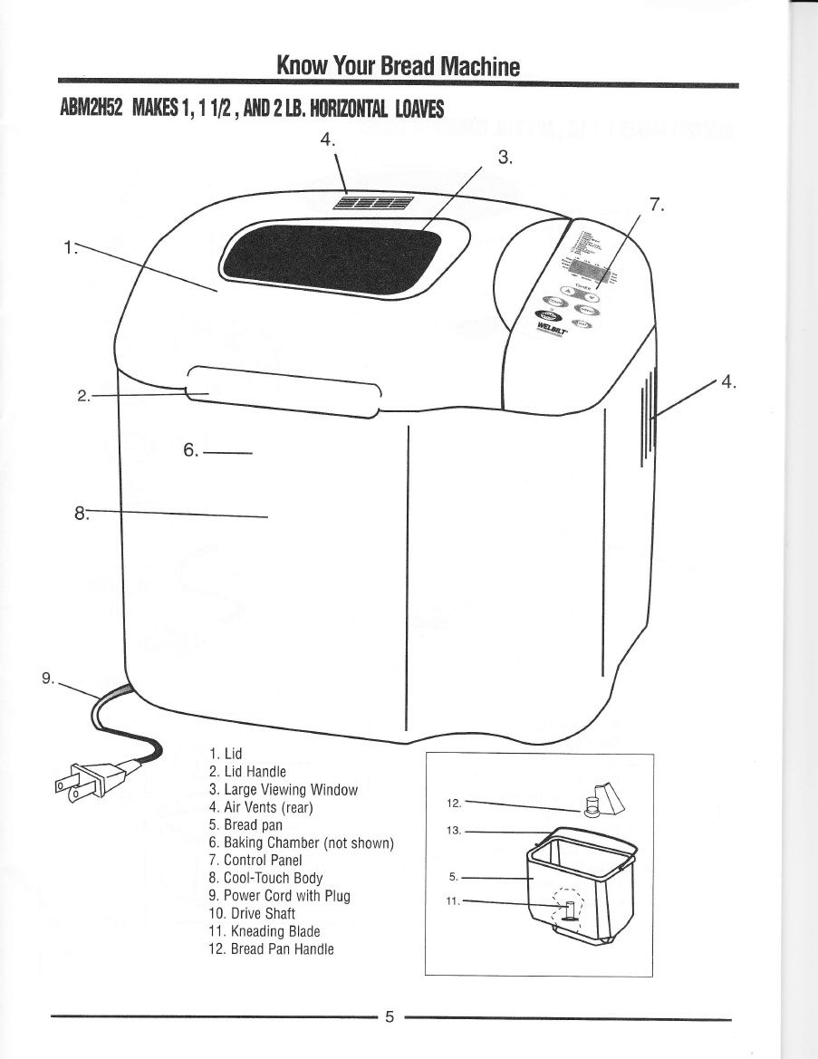 welbilt bread machine manual abm2h60